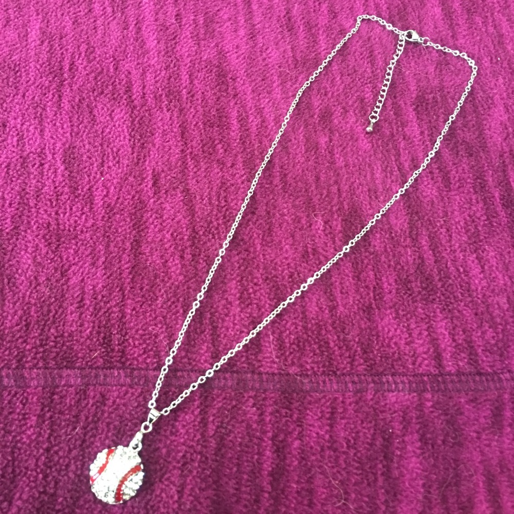 Baseball Crystal Rhinestone Necklace - Picture 6 of 6